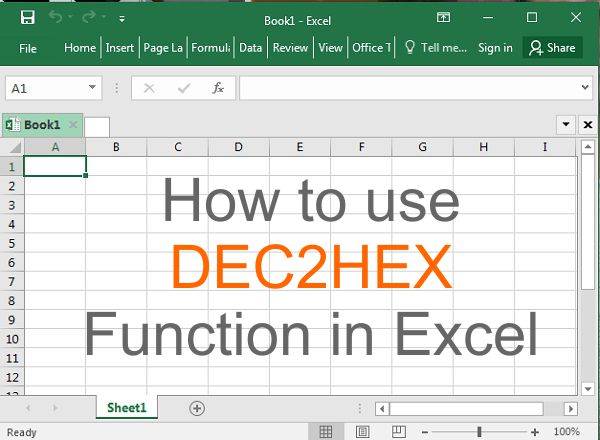 DEC2HEX Function how to use dec2hex function in excel