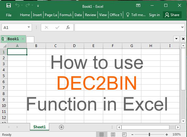 DEC2BIN Function how to use dec2bin function in excel